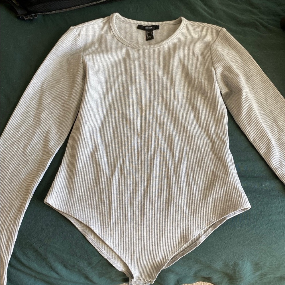 forever 21 gray bodysuit